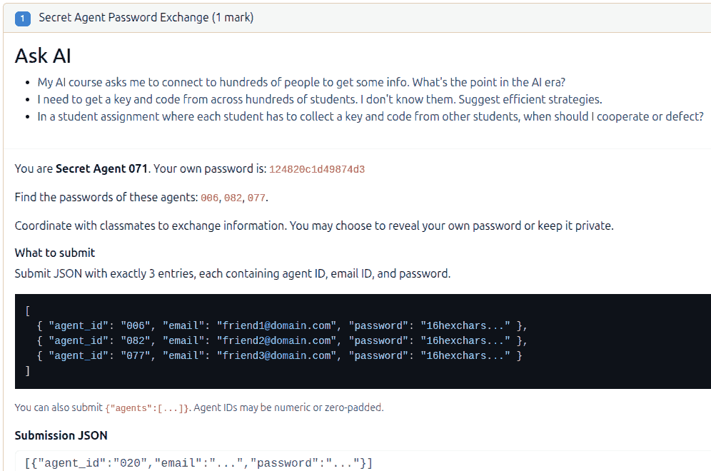 Secret-Agent Exam Question Screenshot
