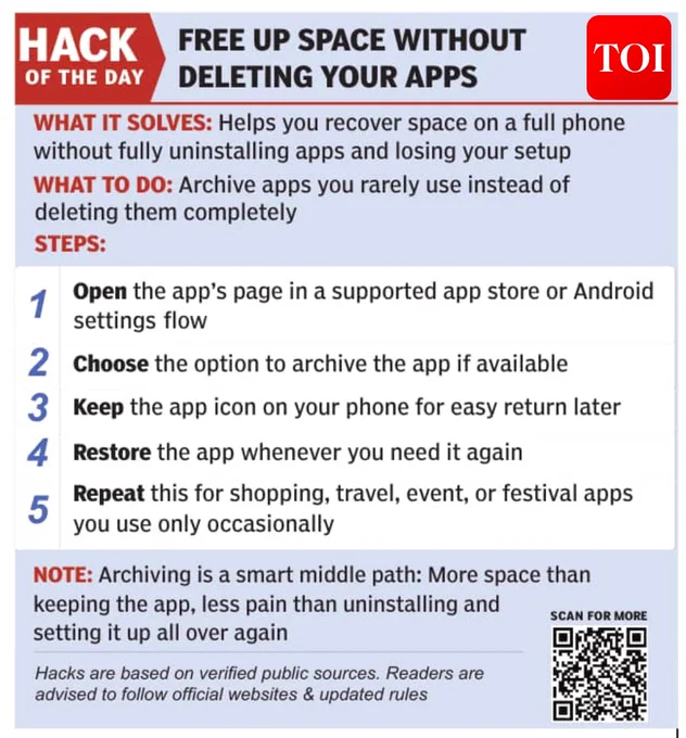 Hack of the Day #2: Free up space without deleting your apps